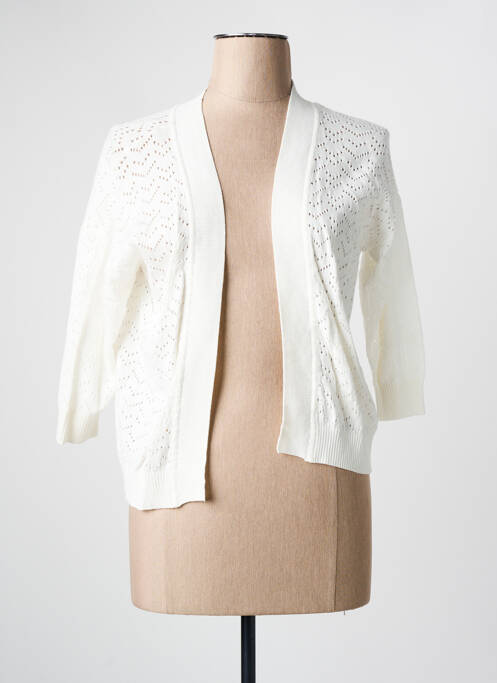 Gilet manches longues blanc JULIE GUERLANDE pour femme