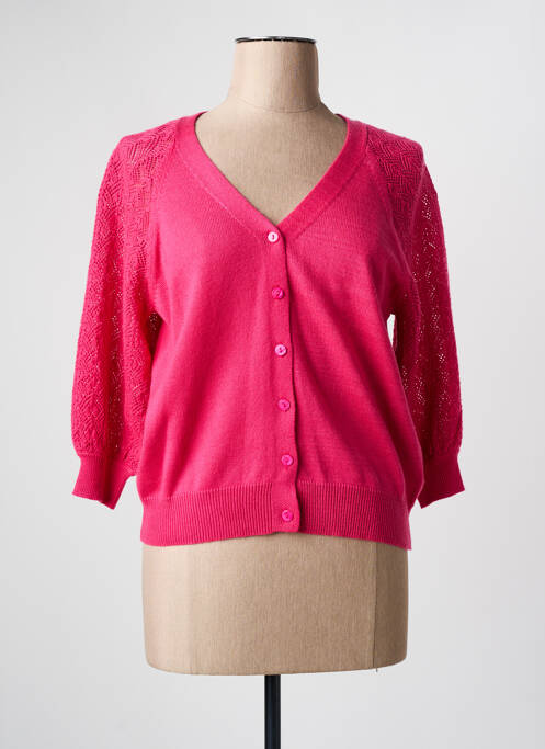 Gilet manches longues rose JULIE GUERLANDE pour femme