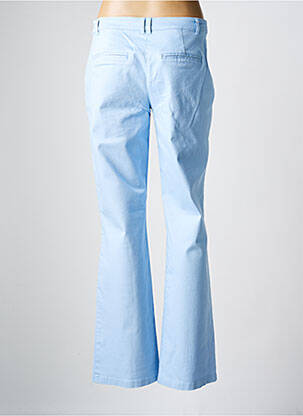 Pantalon droit fermeture zippée sous rabat boutonné bleu JULIE GUERLANDE femme