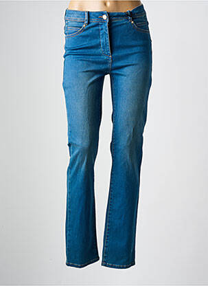 Jeans coupe droite stretch taille normale bleu JULIE GUERLANDE femme