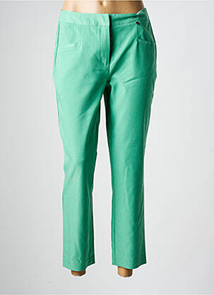 Pantalon 7/8 tissage popeline taille normale vert JULIE GUERLANDE femme