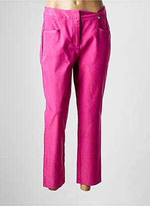 Pantalon 7/8 tissage popeline taille normale rose JULIE GUERLANDE femme