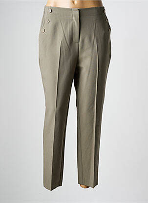 Pantalon droit stretch taille normale vert JULIE GUERLANDE femme