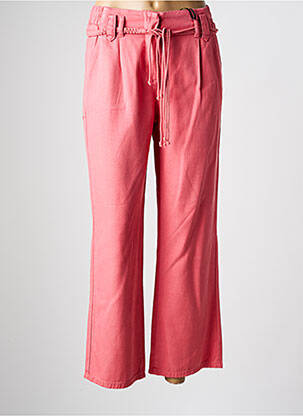 Pantalon droit tissage popeline taille normale rouge JULIE GUERLANDE femme