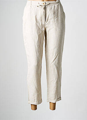 Pantalon 7/8 taille élastique taille normale beige JULIE GUERLANDE femme