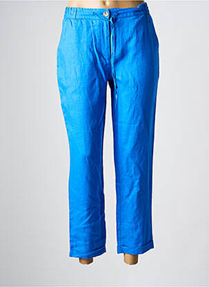 Pantalon 7/8 taille élastique taille normale bleu JULIE GUERLANDE femme