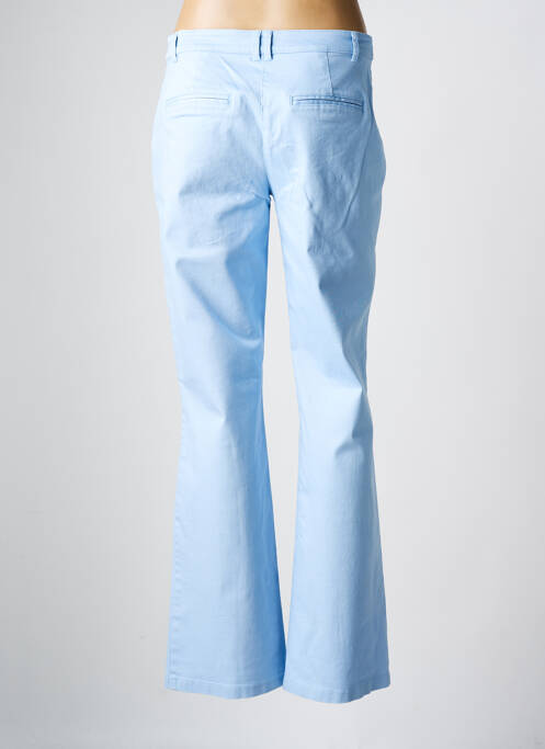 Pantalon droit fermeture zippée sous rabat boutonné bleu JULIE GUERLANDE femme