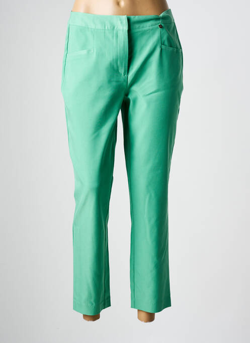 Pantalon 7/8 tissage popeline taille normale vert JULIE GUERLANDE femme
