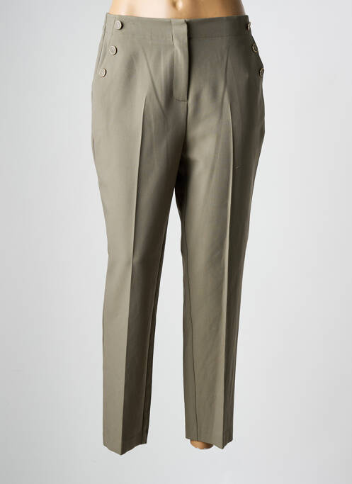 Pantalon droit stretch taille normale vert JULIE GUERLANDE femme