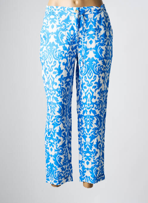 Pantalon 7/8 taille élastique taille normale bleu JULIE GUERLANDE femme