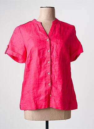 Chemisier coupe droite manches courtes rose JULIE GUERLANDE femme