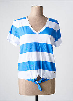 T-shirt imprimé fantaisie manches courtes bleu C'EST BEAU LA VIE femme