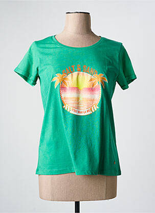 T-shirt coupe droite manches courtes vert C'EST BEAU LA VIE femme