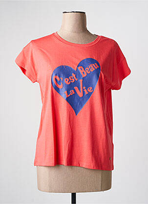 T-shirt coupe droite manches courtes rose C'EST BEAU LA VIE femme