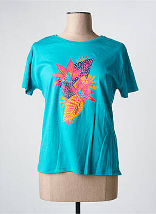T-shirt coupe droite manches courtes bleu JULIE GUERLANDE femme
