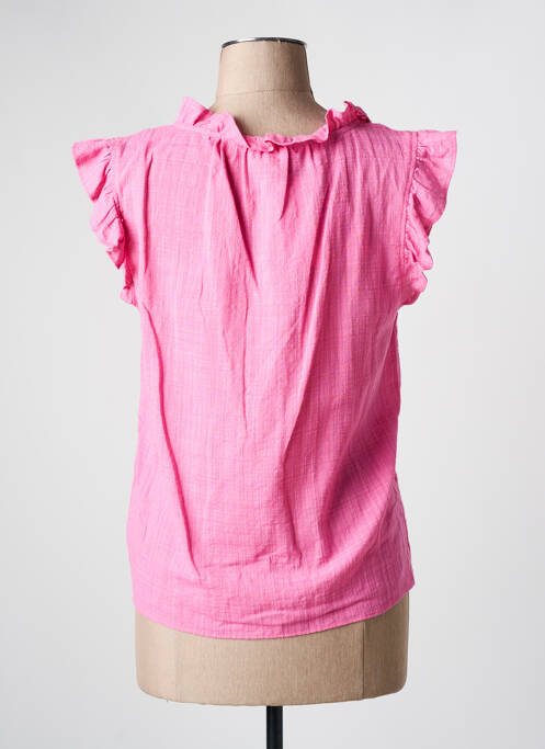Blouse col v sans manche rose JULIE GUERLANDE femme