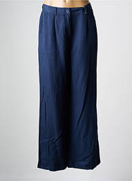 Pantalon large fermeture zippée sous rabat boutonné bleu JULIE GUERLANDE femme