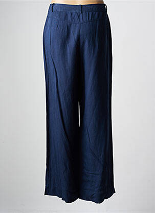 Pantalon large fermeture zippée sous rabat boutonné bleu JULIE GUERLANDE femme