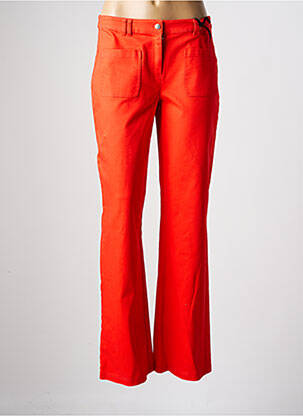 Pantalon droit fermeture zippée sous rabat boutonné orange JULIE GUERLANDE femme