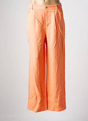 Pantalon droit taille élastique orange C'EST BEAU LA VIE femme
