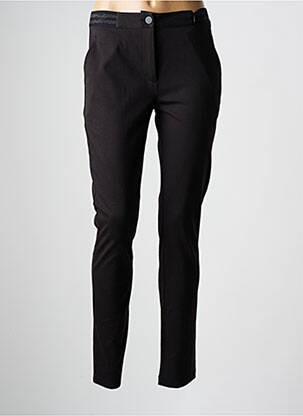 Pantalon slim taille élastique noir JULIE GUERLANDE femme