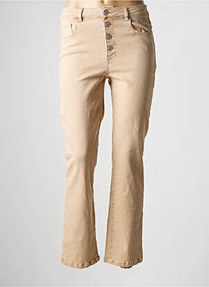 Pantalon droit taille normale taille normale beige C'EST BEAU LA VIE femme