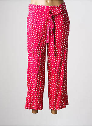Pantalon 7/8 taille élastique rouge C'EST BEAU LA VIE femme