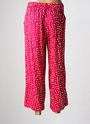 Pantalon 7/8 taille élastique rouge C'EST BEAU LA VIE femme