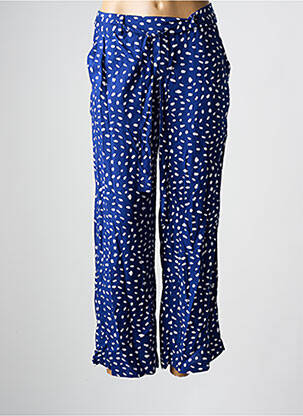 Pantalon 7/8 taille élastique bleu C'EST BEAU LA VIE femme