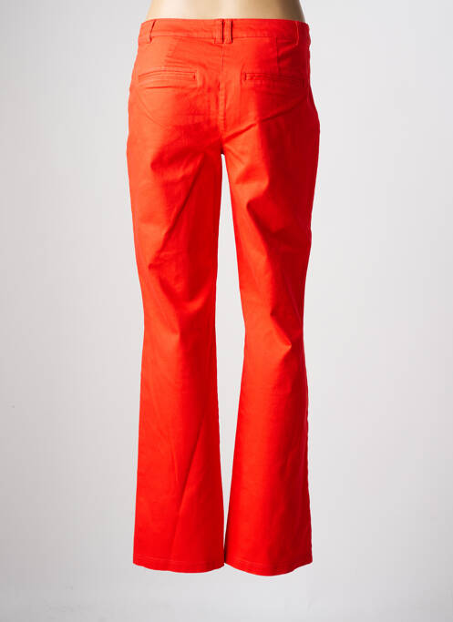 Pantalon droit fermeture zippée sous rabat boutonné orange JULIE GUERLANDE femme