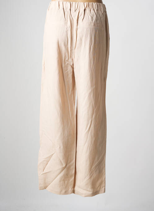 Pantalon droit fermeture zippée sous rabat boutonné beige C'EST BEAU LA VIE femme