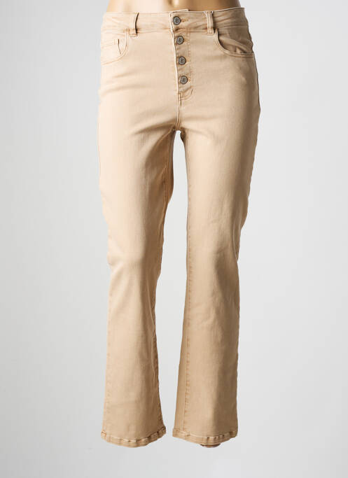 Pantalon droit taille normale taille normale beige C'EST BEAU LA VIE femme
