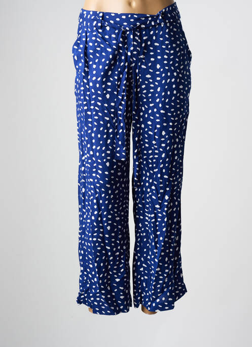 Pantalon 7/8 taille élastique bleu C'EST BEAU LA VIE femme
