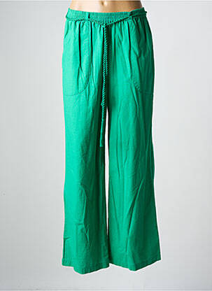 Pantalon droit taille élastique vert C'EST BEAU LA VIE femme