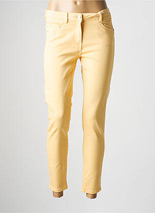 Pantalon 7/8 taille à pinces jaune C'EST BEAU LA VIE femme