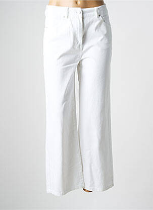 Pantalon droit fermeture zippée sous rabat boutonné blanc C'EST BEAU LA VIE femme