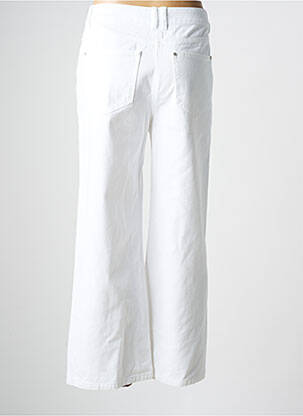 Pantalon droit fermeture zippée sous rabat boutonné blanc C'EST BEAU LA VIE femme