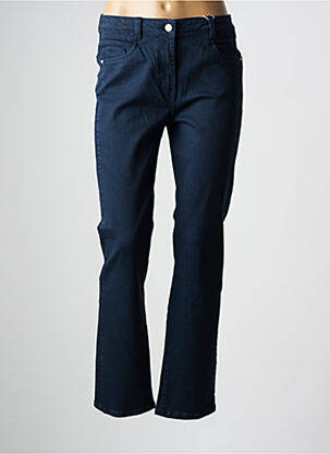 Pantalon droit fermeture zippée sous rabat boutonné bleu C'EST BEAU LA VIE femme