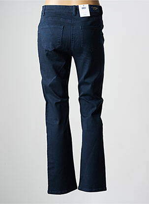 Pantalon droit fermeture zippée sous rabat boutonné bleu C'EST BEAU LA VIE femme