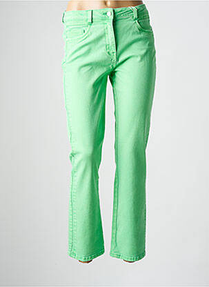Pantalon droit fermeture zippée sous rabat boutonné vert C'EST BEAU LA VIE femme