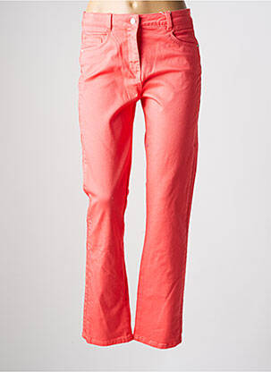 Pantalon droit fermeture zippée sous rabat boutonné rose C'EST BEAU LA VIE femme