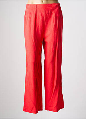 Pantalon droit taille élastique rouge C'EST BEAU LA VIE femme