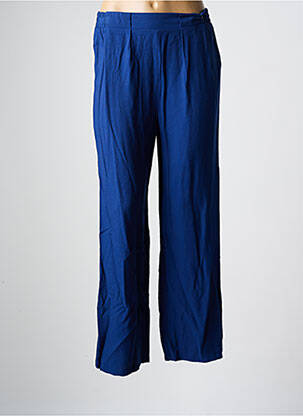 Pantalon droit taille élastique bleu C'EST BEAU LA VIE femme