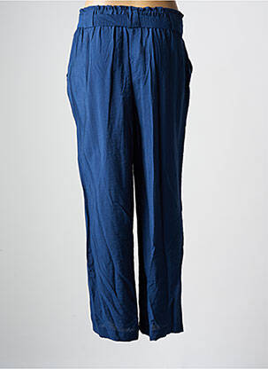 Pantalon droit taille élastique bleu C'EST BEAU LA VIE femme