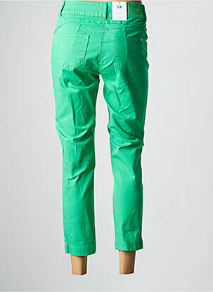 Pantalon 7/8 fermeture zippée sous rabat boutonné vert C'EST BEAU LA VIE femme