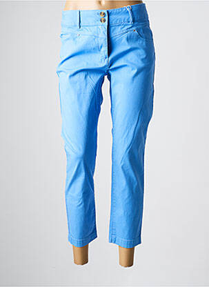 Pantalon 7/8 fermeture zippée sous rabat boutonné bleu C'EST BEAU LA VIE femme