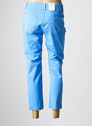 Pantalon 7/8 fermeture zippée sous rabat boutonné bleu C'EST BEAU LA VIE femme