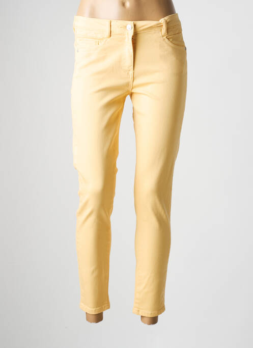 Pantalon 7/8 taille à pinces jaune C'EST BEAU LA VIE femme