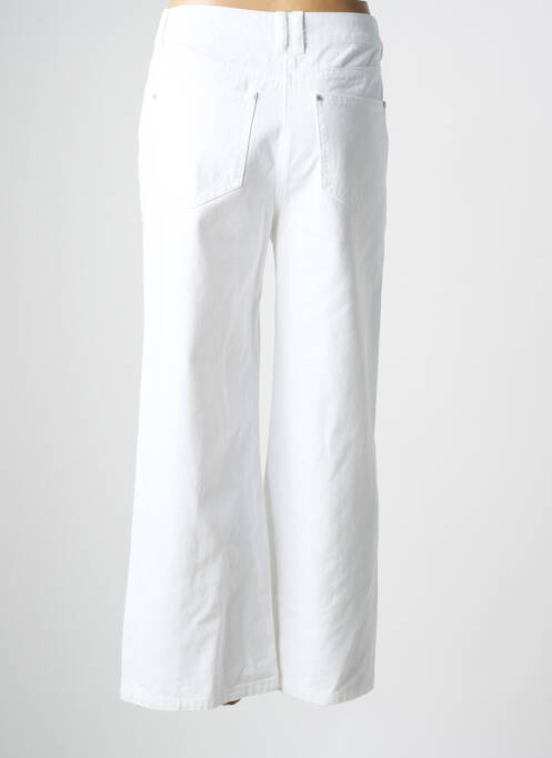 Pantalon droit fermeture zippée sous rabat boutonné blanc C'EST BEAU LA VIE femme