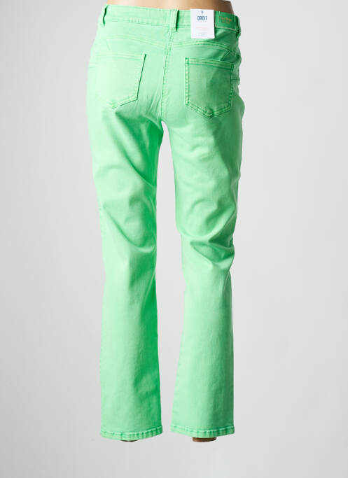 Pantalon droit fermeture zippée sous rabat boutonné vert C'EST BEAU LA VIE femme